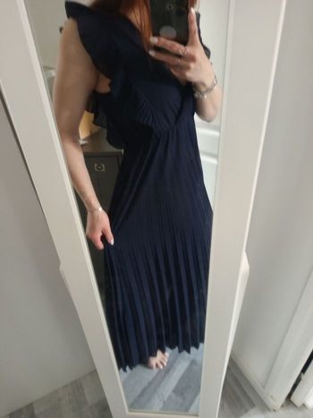 Robe longue bleue foncée 