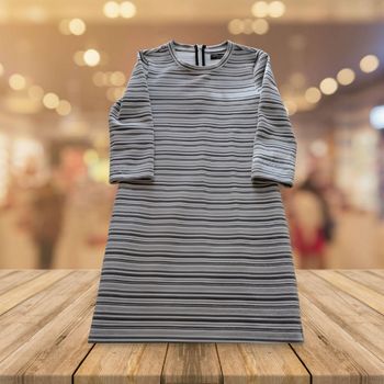 Robe Droite Yessica (C&A) - Tissu Texturé Rayé