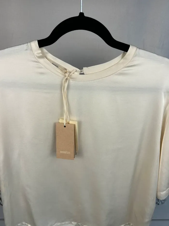 T-Shirt Sessùn crème T.L neuf - photo numéro 2