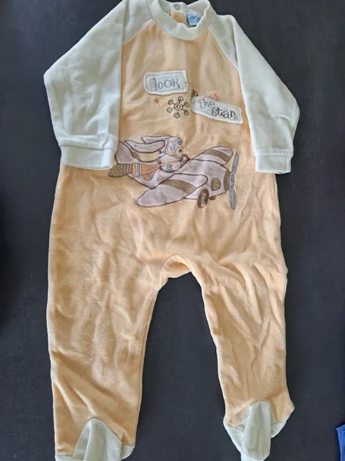 pyjama jaune orange avion 12 mois