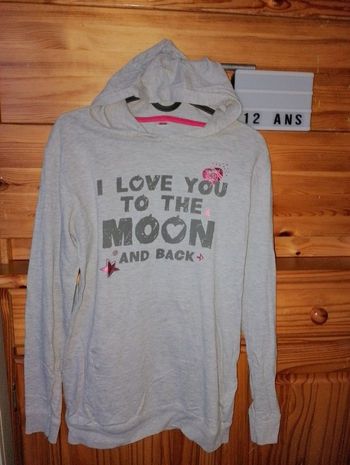 Pull tunique gris 158/164 12/14ans