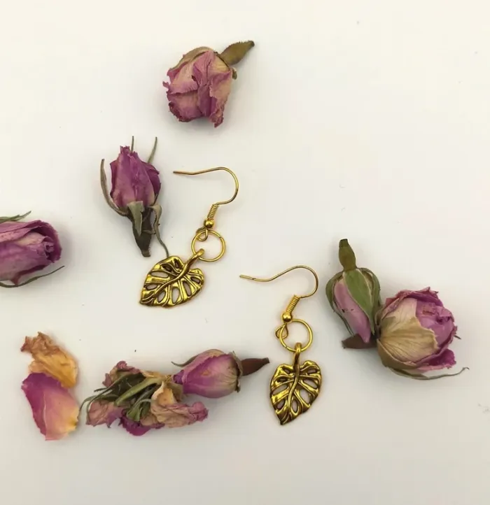 Boucles d'oreilles feuilles - photo numéro 2
