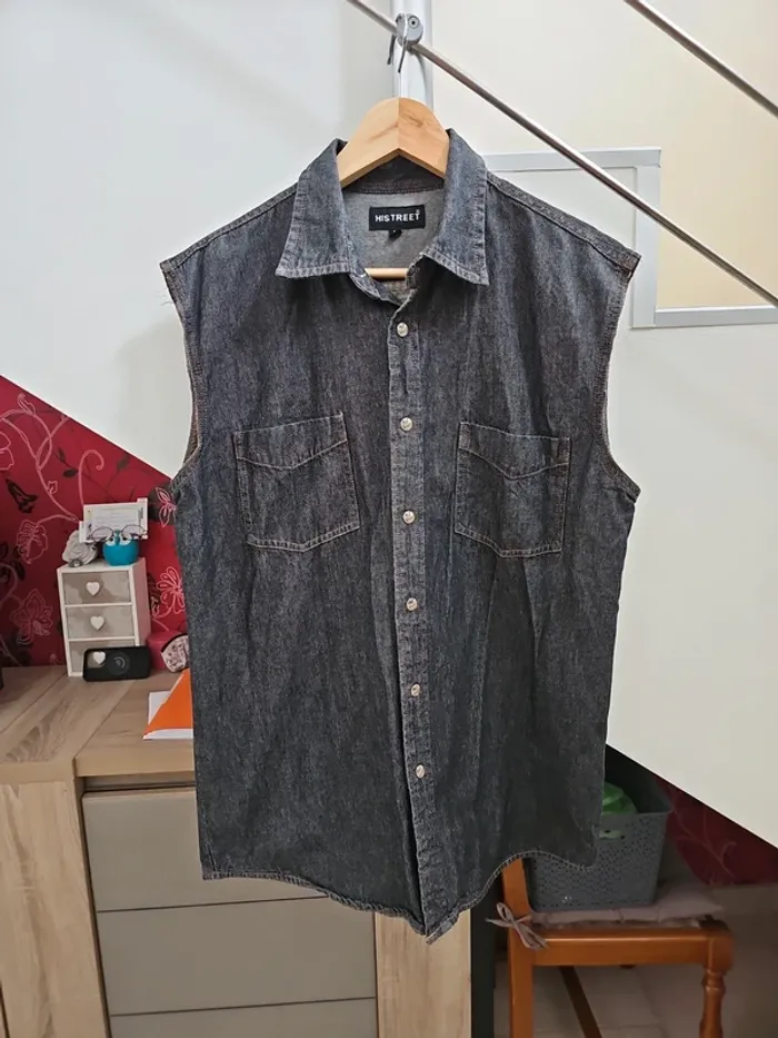 Chemise sans manches en jean taille M