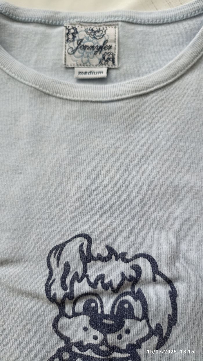 T-shirt M Jennyfer bleu ciel - photo numéro 2