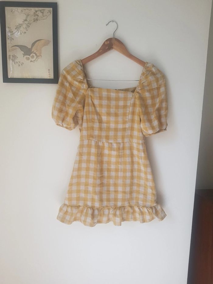 Petite robe d'été vichy jaune - photo numéro 2