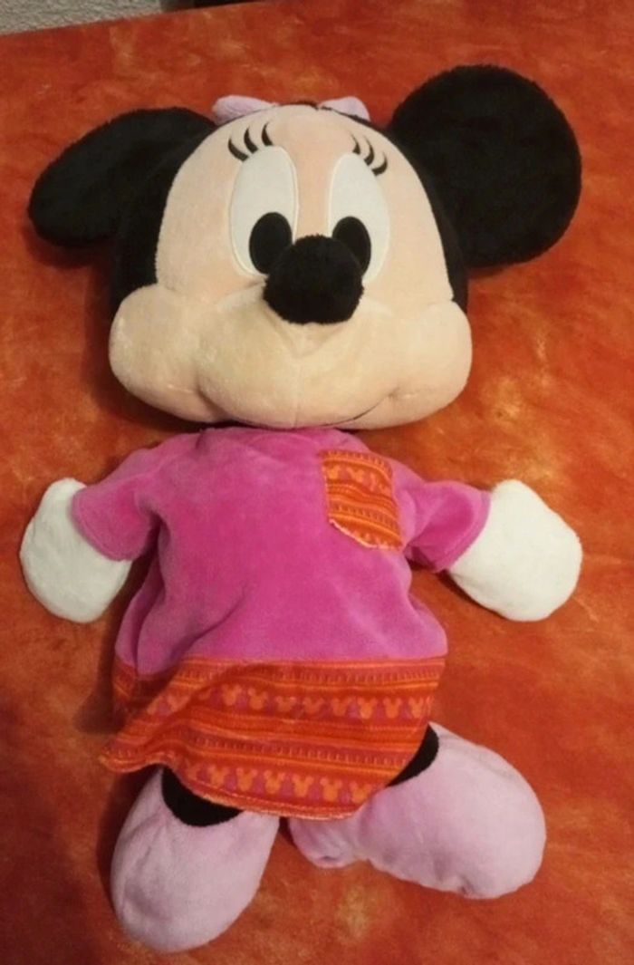Minnie robe rose frise orange et nœud papillon rose - photo numéro 3