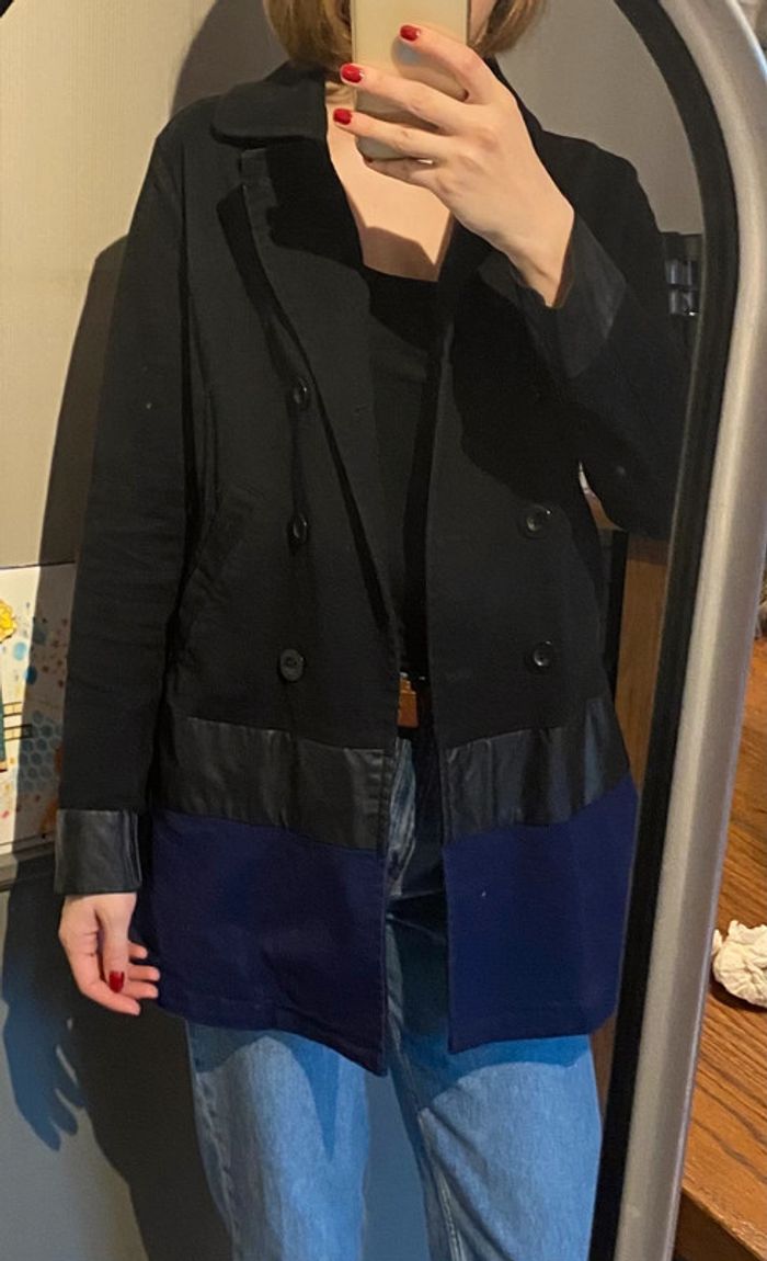 Manteau trench noir miss captain en 38 - photo numéro 3