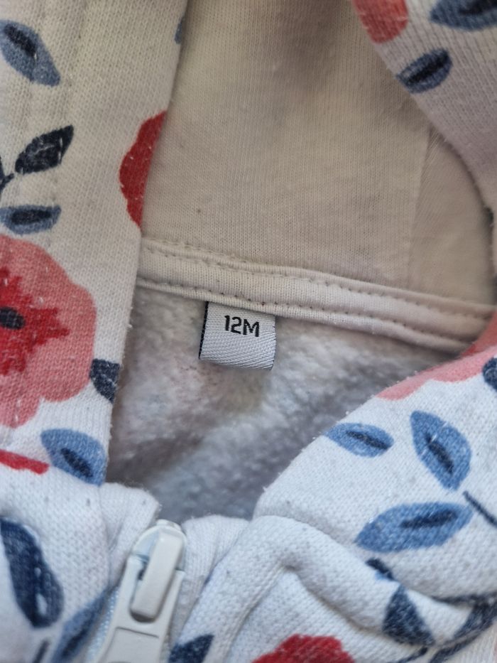 Sweat à fleurs bébé fille 12 mois - photo numéro 3