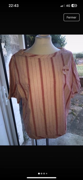 Haut en coton 40-42 stripe rayures