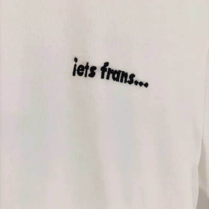 T-shirt blanc côtelé "iets frans" Taille M A706 - photo numéro 3