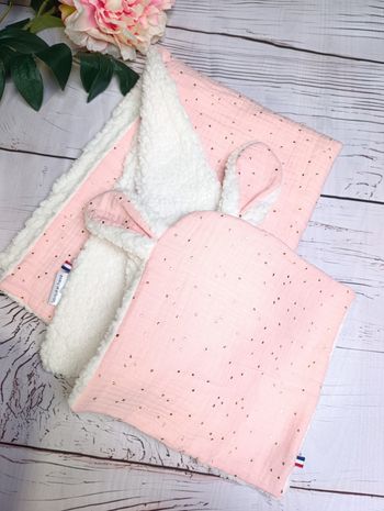Ensemble bébé couverture+ doudou