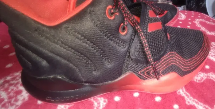 Baskets Rouge/noir Adidas Cloudfoam - photo numéro 3