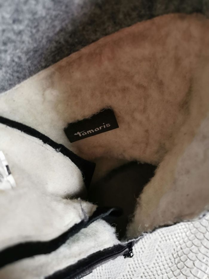 Bottes en cuir noir fourrées  Tamaris T39 - photo numéro 10