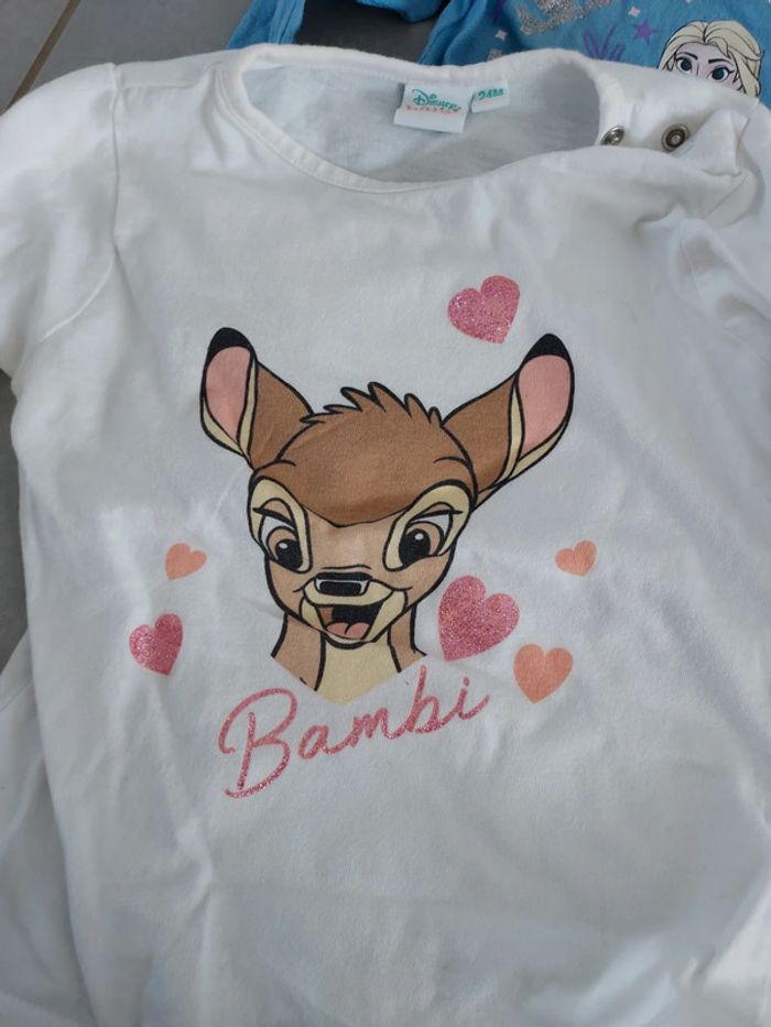 Lot 2 tee-shirts manches longues Disney - photo numéro 2