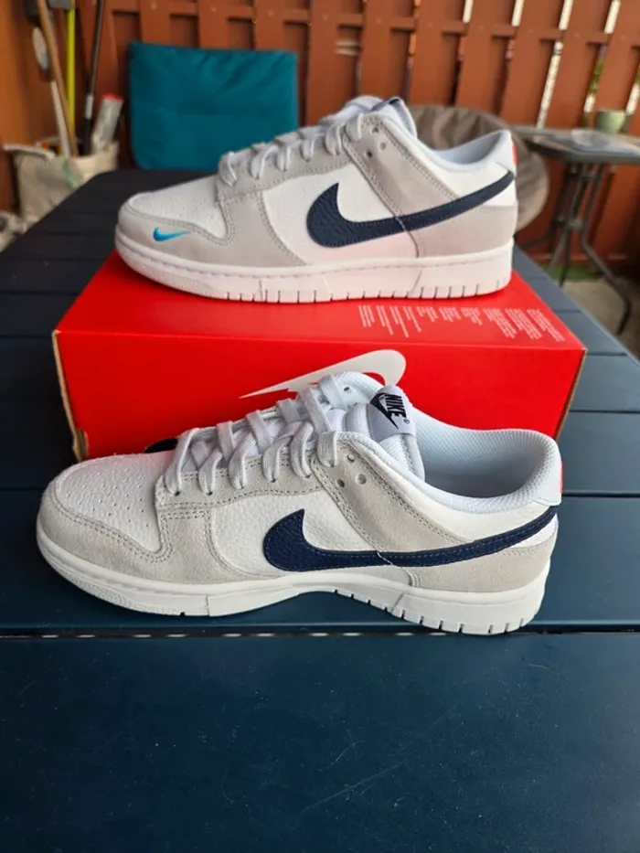 Nike dunk low Taille 38 38,5 neuves blanc gris marine - photo numéro 3