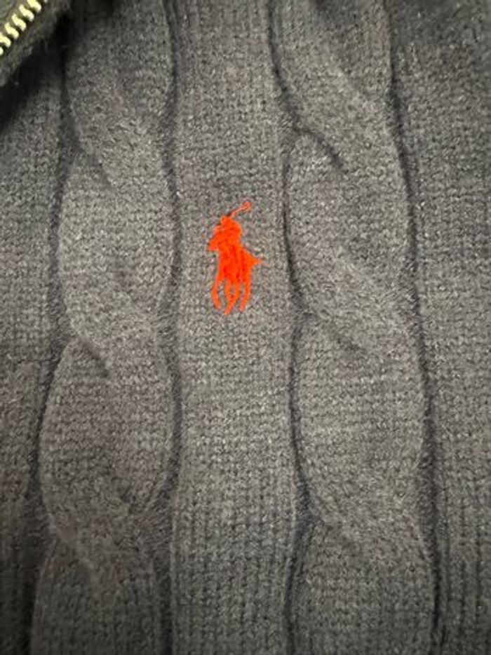 Pull torsade avec  zip 100 % coton, pour homme Ralph Lauren bleu marine - photo numéro 6