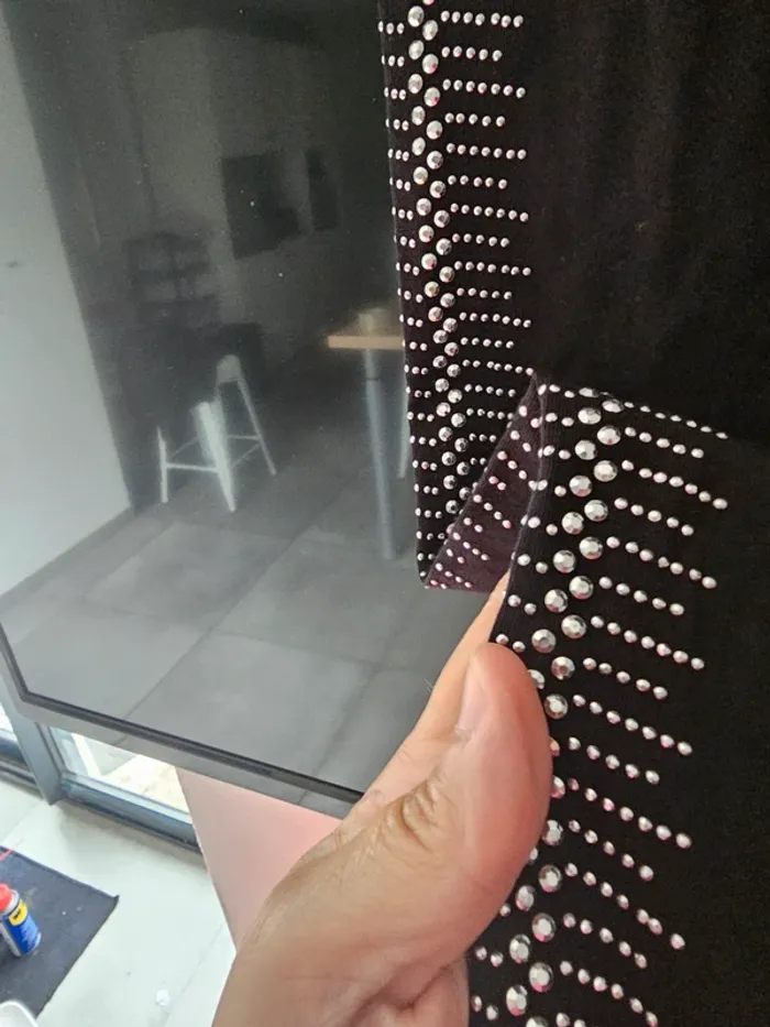Pantacourt legging noir strass 52/54 - photo numéro 7
