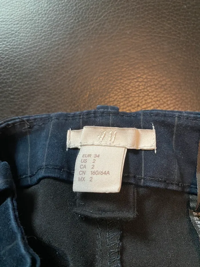 Pantalon bleu lignée gris - photo numéro 3