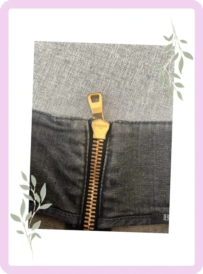 Jean Gris à Détails Tête de Lion – Balmain – Taille 40 🐾 - photo numéro 4