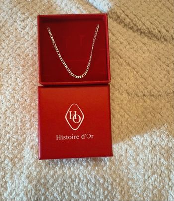 Collier maille Vivian  argent blanc 45 cm