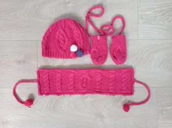Ensemble bonnet moufles écharpe Obaïbi 18/23 mois
