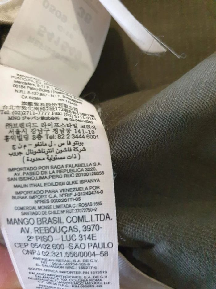 Pantalon huilé femme Mango T38 long 94cm marron rayé beige - photo numéro 8