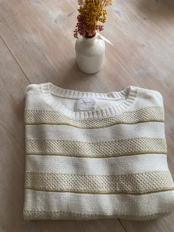 Pull léger blanc et doré Springfield - Taille M