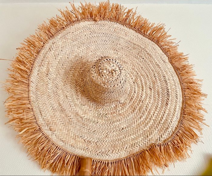 Chapeau  🌴décoration murale raphia /palm neuf 80 cm - photo numéro 5