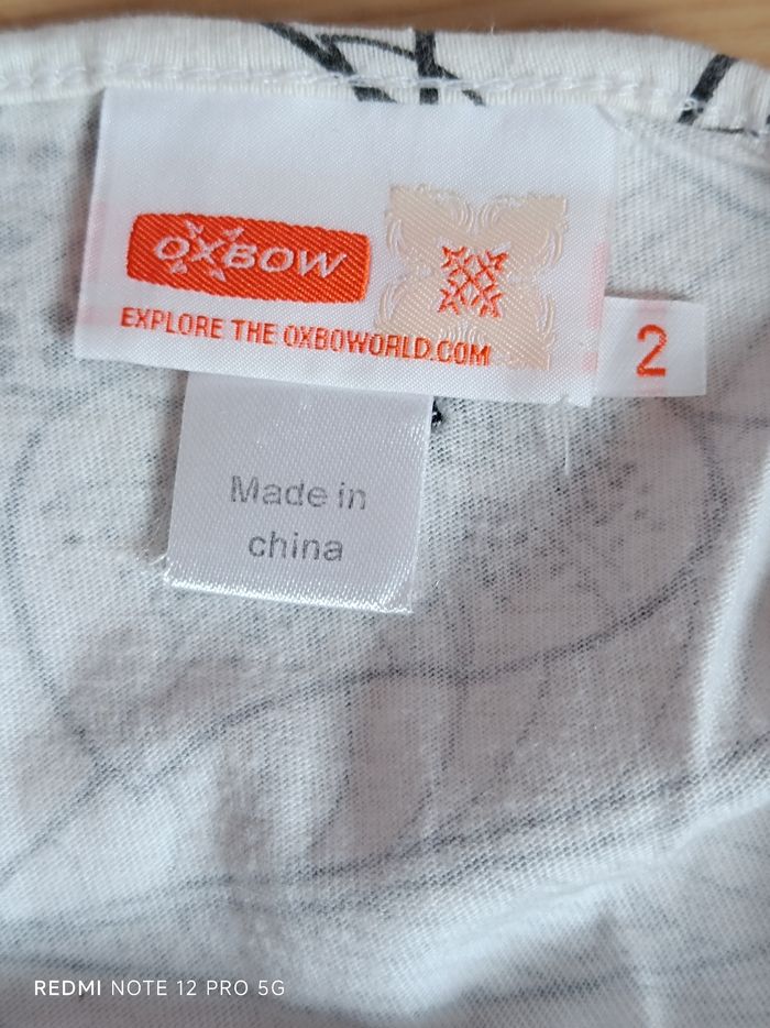 Haut " Oxbow" blanc imprimé T.2 - photo numéro 7