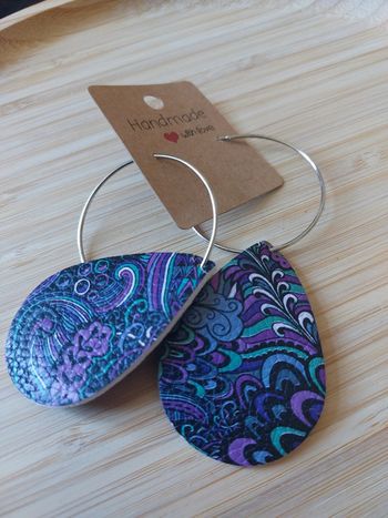 Boucle d oreille fait main cuir