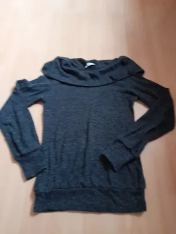 Pull Cache Cache Gris Anthracite Col Bateau Taille S (T1)