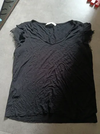 Tee shirt noir Promod dentelle L