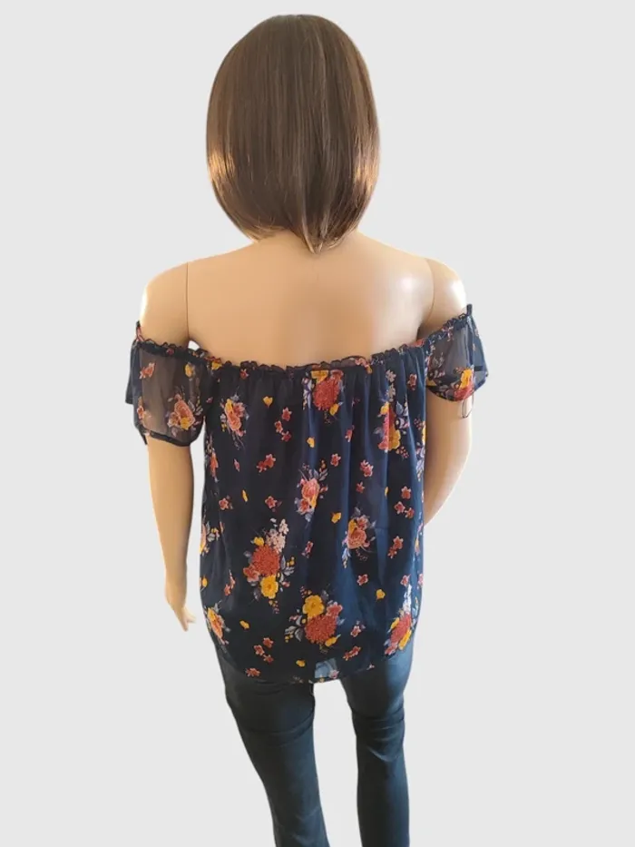 Top Pimkie fleuri épaules dénudées - T.34 - photo numéro 4