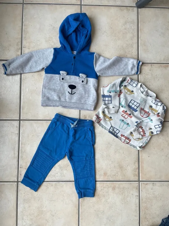 Lot jogging sweat x2 - 18 mois