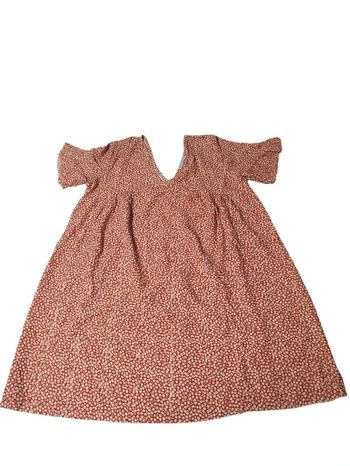 Robe rouge fleurie - M