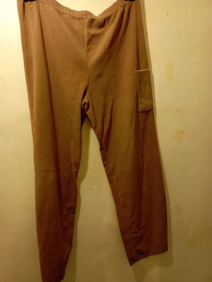 Pyjama femme en polaire fine beige foncé - photo numéro 3