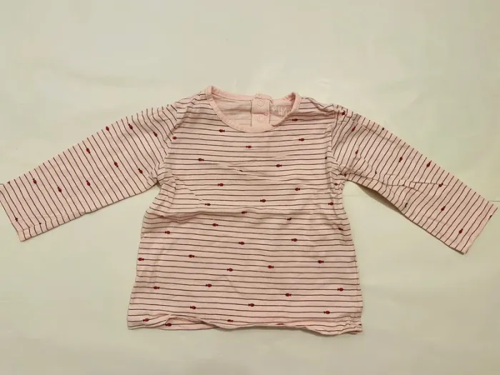 Lot 6 t-shirts manches longues fille 12 mois - photo numéro 4