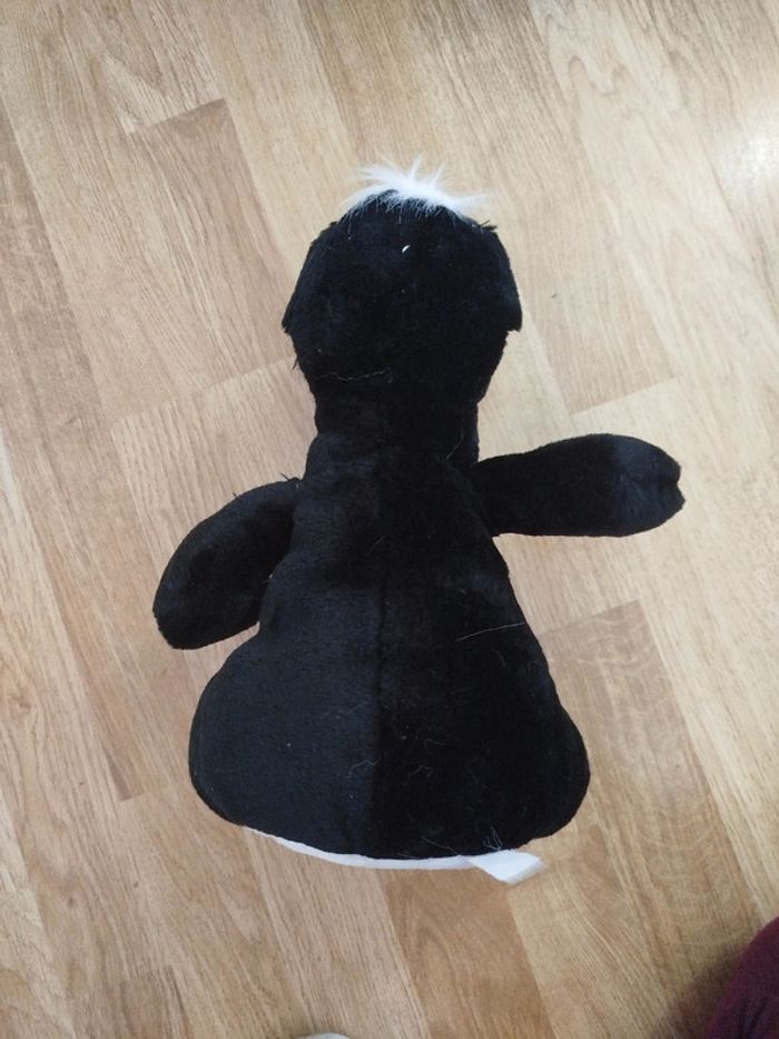 peluche ours noir blanc houpette noeud papillon rouge pois vintage - photo numéro 3