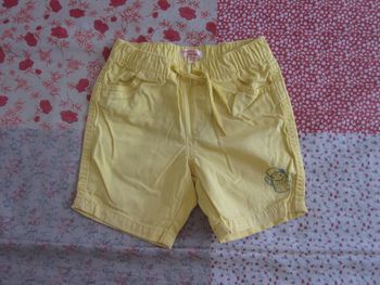 Short toile jaune 18 mois