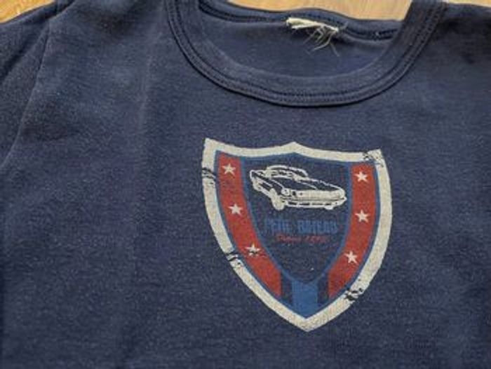 T shirt manches longues enfant couleur bleu marine petit bateau très bon état - photo numéro 4