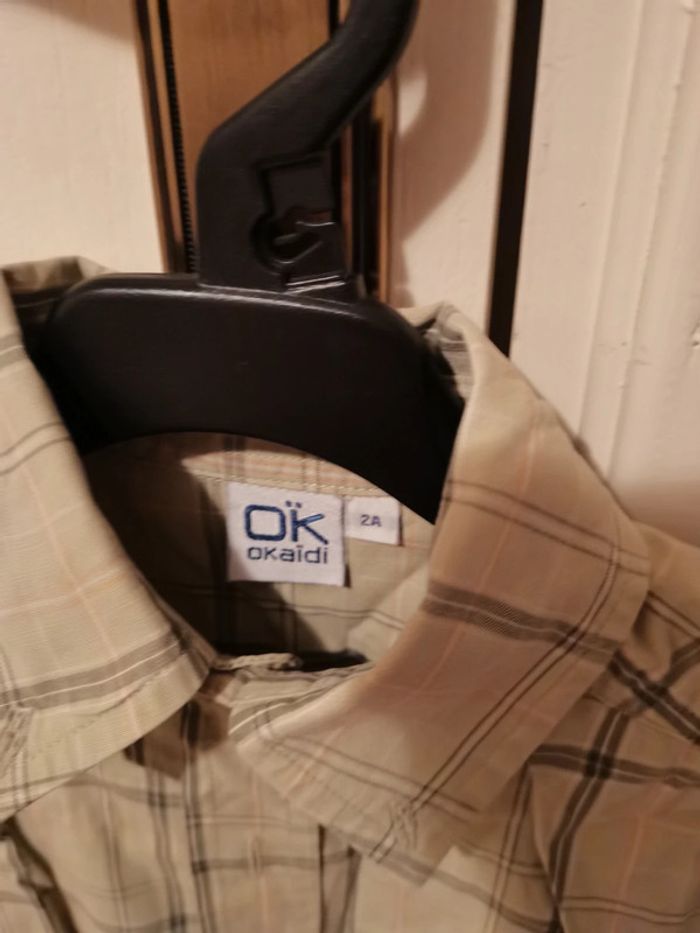 Chemise manche courte verte à carreaux - photo numéro 2