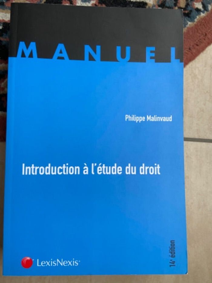 Livre introduction à l’étude du droit