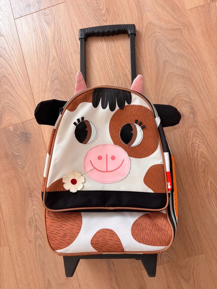 Valise sac à roulette enfant forme vache marque Janod