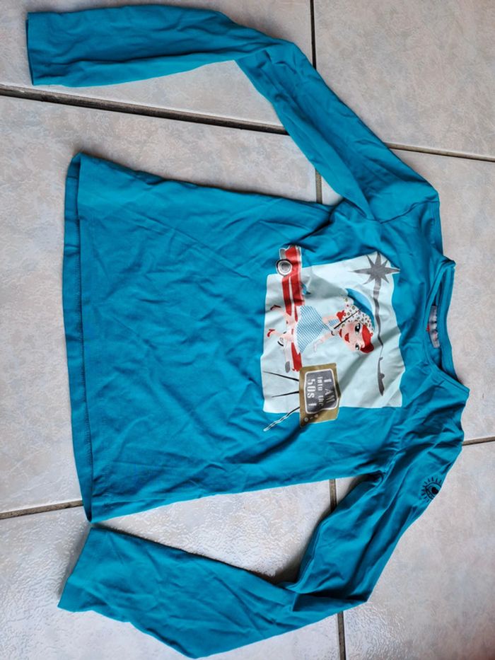 Blouse manches longues bleu turquoise