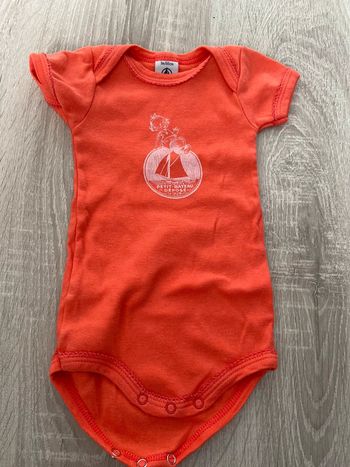 Body manche courte orange petit bateau 3 mois 60 cm