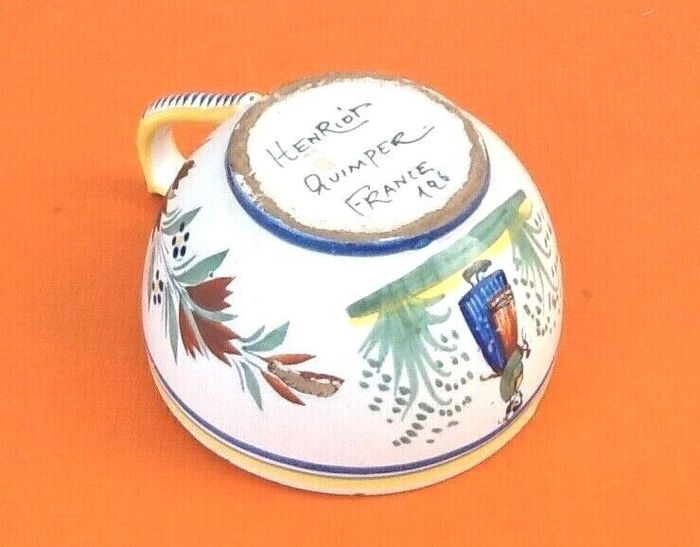 Tasse / Soucoupe à déjeuner Faïence Henriot Quimper France - photo numéro 2