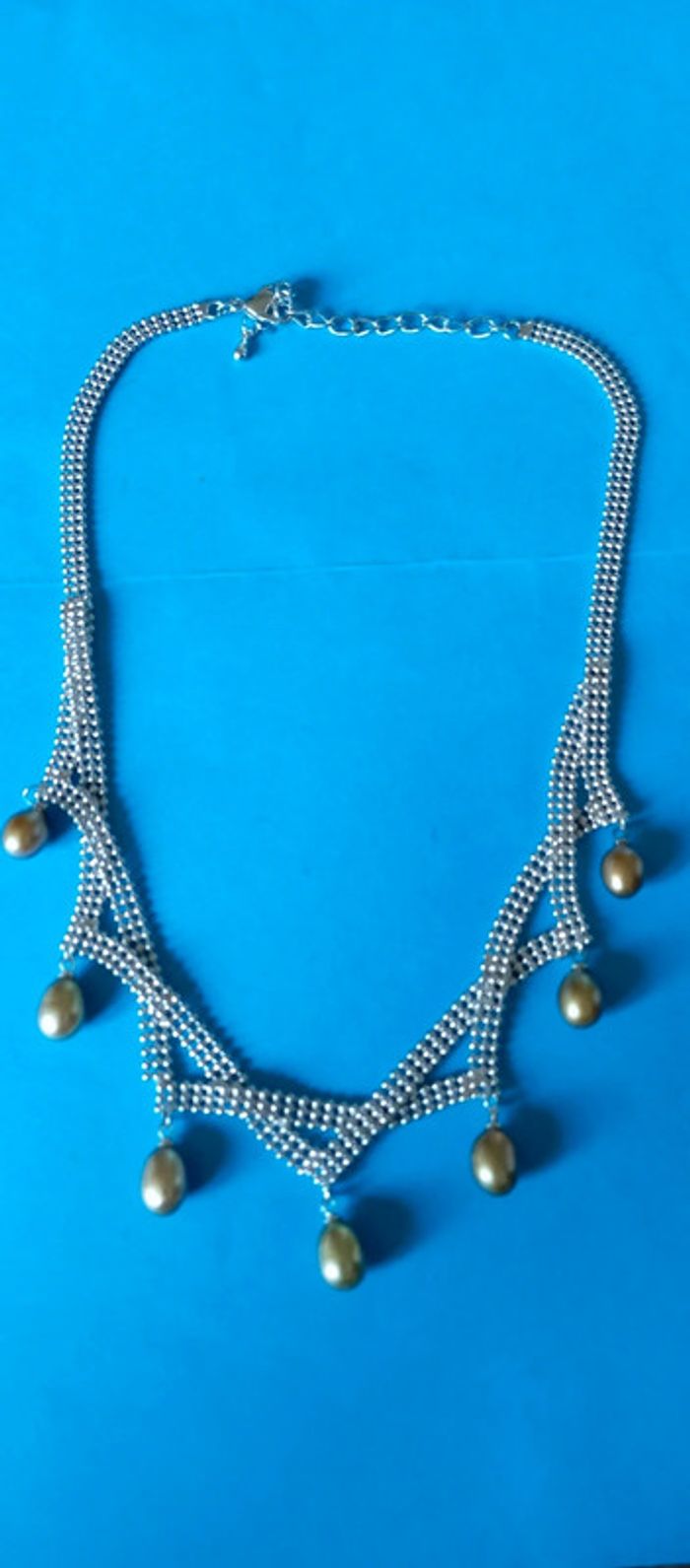 Superbe ras du cou perles et chaîne boules - photo numéro 3