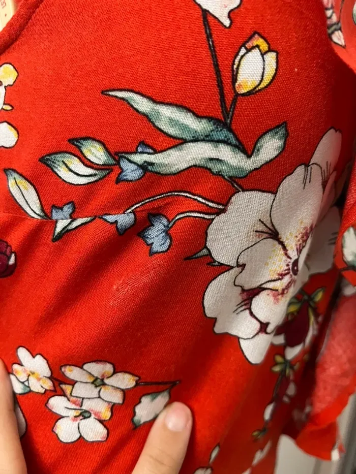 Robe à volants rouge fleurie Pimkie - photo numéro 3