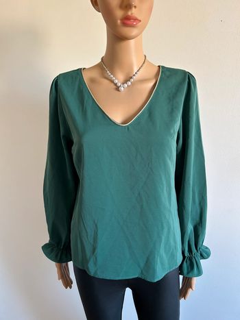 Blouse verte à manches longues Emma Ella taille S jamais portée