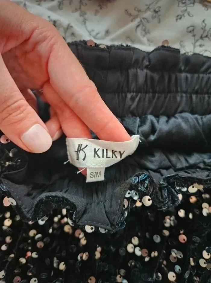 Short sequins argentés et velours Le dressing de nana - photo numéro 3